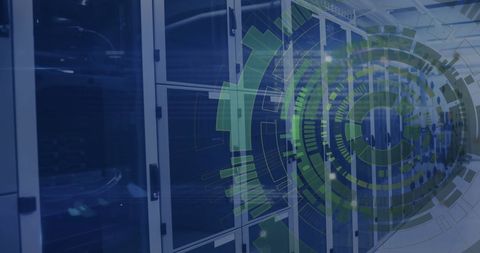 Digital Data Processing in Server Room with Futuristic Graphics - Download Free Stock Images Pikwizard.com