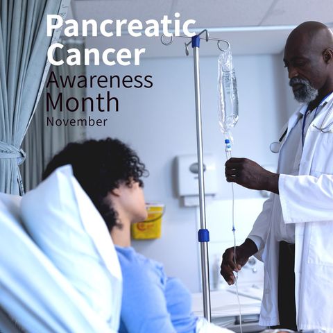 doctor and patient highlighting pancreatic cancer awareness - Download Free Stock Templates Pikwizard.com
