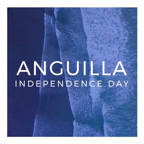 Celebrating anguilla independence day with ocean waves