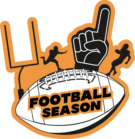 Energetic football season design on transparent background