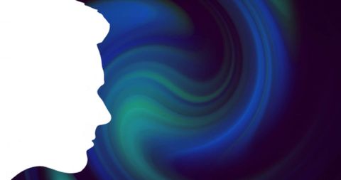 Abstract Male Silhouette with Swirling Blue Background - Download Free Stock Images Pikwizard.com
