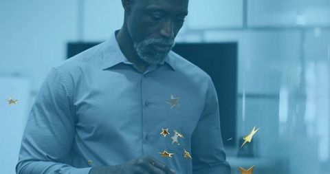 Innovative businessman engaged in high-tech office environment