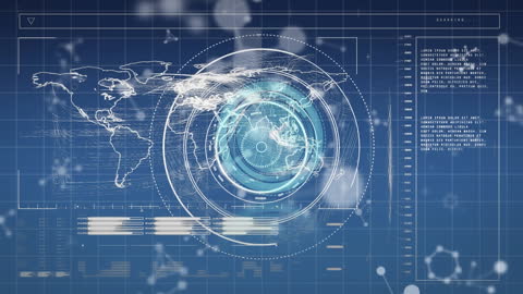 Futuristic Technology Interface with Global Data