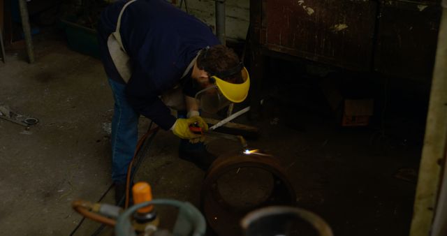 Welder Working with Precision in a Workshop - Download Free Stock Images Pikwizard.com