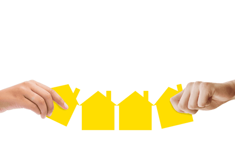 Hands Holding Yellow House Cutouts on Transparent Background - Download Free Stock Videos Pikwizard.com