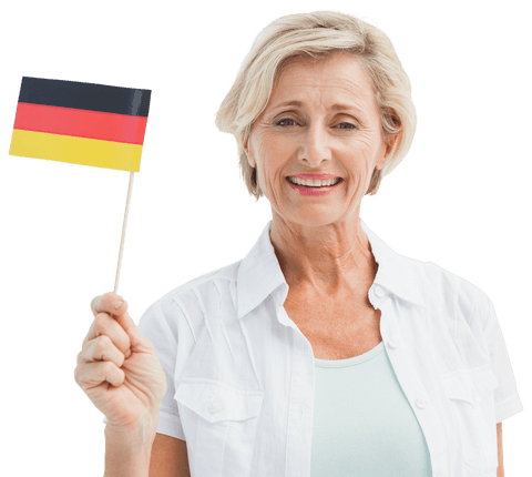 caucasian woman holding german flag on transparent background - Download Free Stock Videos Pikwizard.com