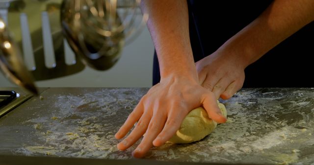 Person Kneading Dough in Kitchen for Baking - Download Free Stock Images Pikwizard.com