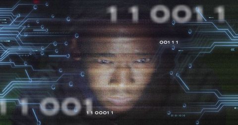 African American Hacker and Digital Binary Code Network - Download Free Stock Images Pikwizard.com