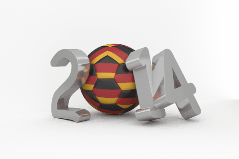 Transparent 2014 text with germany flag soccer ball design