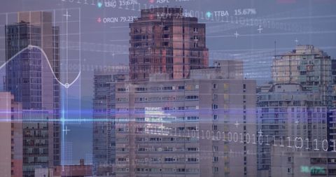 Digital Data Overlays in Urban Future Cityscape - Download Free Stock Images Pikwizard.com
