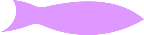 Minimalist lavender fish silhouette on transparent background