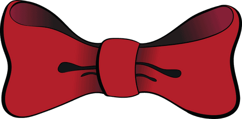 Bold red bow clip art on transparent background for celebrations