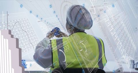 Futuristic lab technician conducts innovative biomedical research