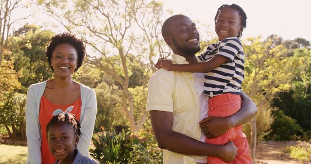 Happy African American Family Enjoying Sunny Day Outdoors in Park - Download Free Stock Images Pikwizard.com