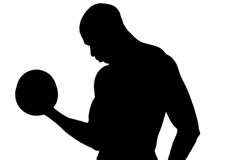 Male Athlete Lifting Dumbbell in Action Pose With Transparent Background