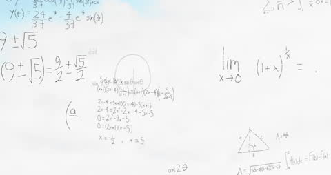 Mathematical Equations Floating in Cloudy Sky