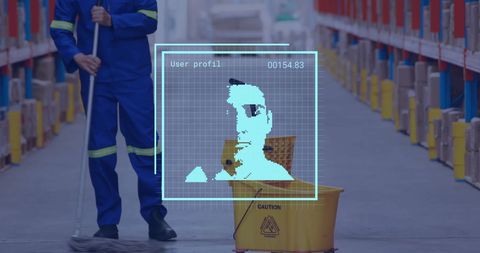Facial recognition technology in modern warehouse