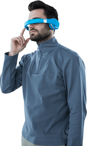 Transparent View of Man Experiencing Virtual Reality with Headset - Download Free Stock Videos Pikwizard.com