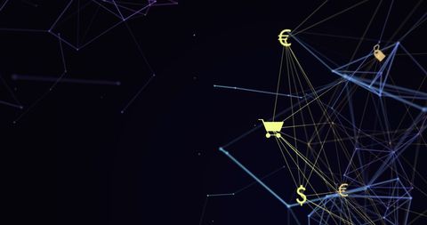 Digital Network with Currency and Commerce Icons - Download Free Stock Images Pikwizard.com