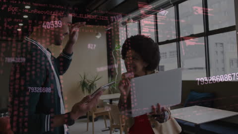 Diverse Business Colleagues Collaborating with Digital Interface