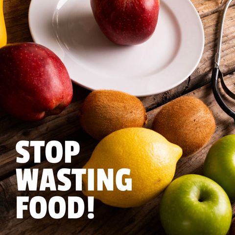 stop food waste awareness with fresh fruits - Download Free Stock Templates Pikwizard.com