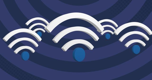 Multiple WiFi Icons Overlapping with Blue Pulsating Background - Download Free Stock Images Pikwizard.com