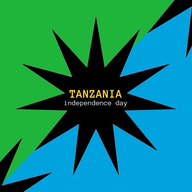 Tanzania Independence Day Graphic with Starburst Design - Download Free Stock Templates Pikwizard.com