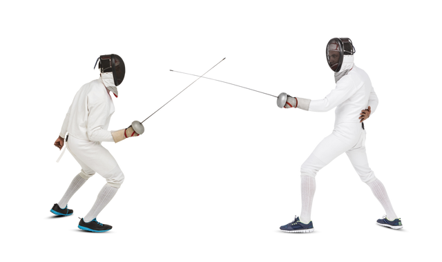 Two Fencing Males Sporting Duel with Transparent Background - Download Free Stock Videos Pikwizard.com