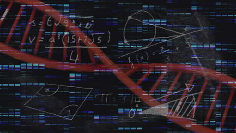 Digital Data and Technology Visualization with DNA Strands