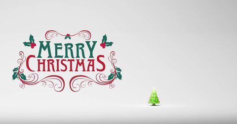 Elegant merry christmas greeting with decorations