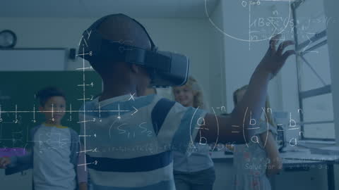 Diverse Children Experiencing Virtual Reality in Classroom
