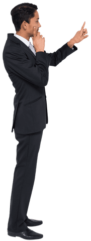 Asian Businessman Pointing Confidently on Transparent Background - Download Free Stock Videos Pikwizard.com