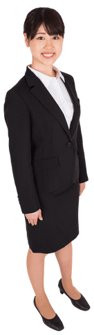Smiling Asian Businesswoman in Professional Attire Transparent Background