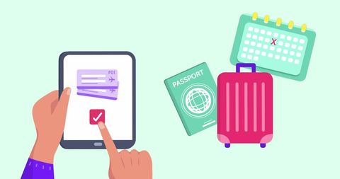 Digital Travel Planning Illustration with Icons - Download Free Stock Images Pikwizard.com