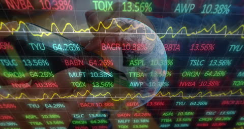 Global Finance and Technology Theme with Digital Data Overlay