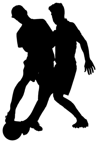 Transparent Silhouette of Two Men Kicking Soccer Ball with Team Spirit - Download Free Stock Videos Pikwizard.com