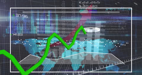 Digital Global Business Data Analytics Interface