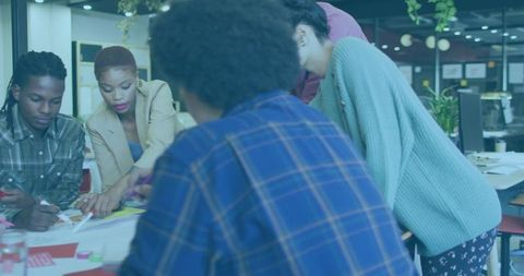 Collaboration and Brainstorming in Creative Office Environment