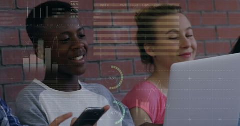 School Students Engaging with Technology and Digital Data Interfaces - Download Free Stock Images Pikwizard.com