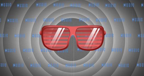 Retro Party Vibes with Red Sunglasses and Music Theme - Download Free Stock Images Pikwizard.com