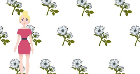 Digital character with floral icons celebrates mentoring month