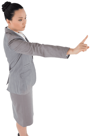 asian businesswoman pointing finger transparent png for office design - Download Free Stock Videos Pikwizard.com