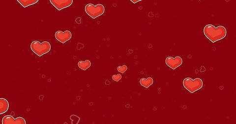 Charming Floating Hearts Pattern Over Deep Red Background - Download Free Stock Images Pikwizard.com