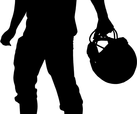 Transparent silhouette of rugby player running vector