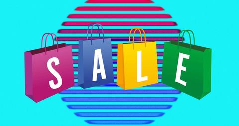 Colorful Shopping Bags Illustrating Vibrant Sale Promotion