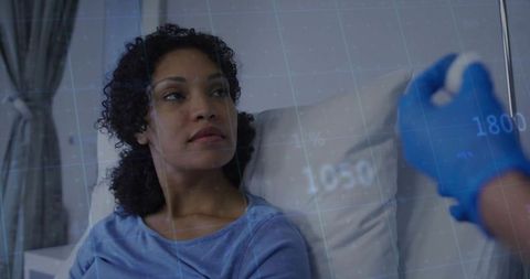 Patient Receiving Medical Treatment in Hospital