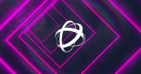 Futuristic Neon Geometrical Pattern with Abstract 3D Shape - Download Free Stock Images Pikwizard.com