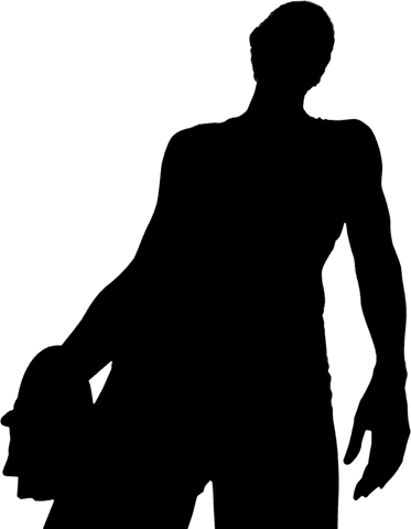 Rugby player silhouette on transparent background, dynamic sports vector