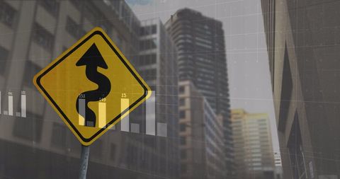 Digital Financial Concept with City Skyline and Road Sign - Download Free Stock Images Pikwizard.com