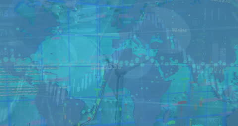 Financial Data and Network Connections on World Map